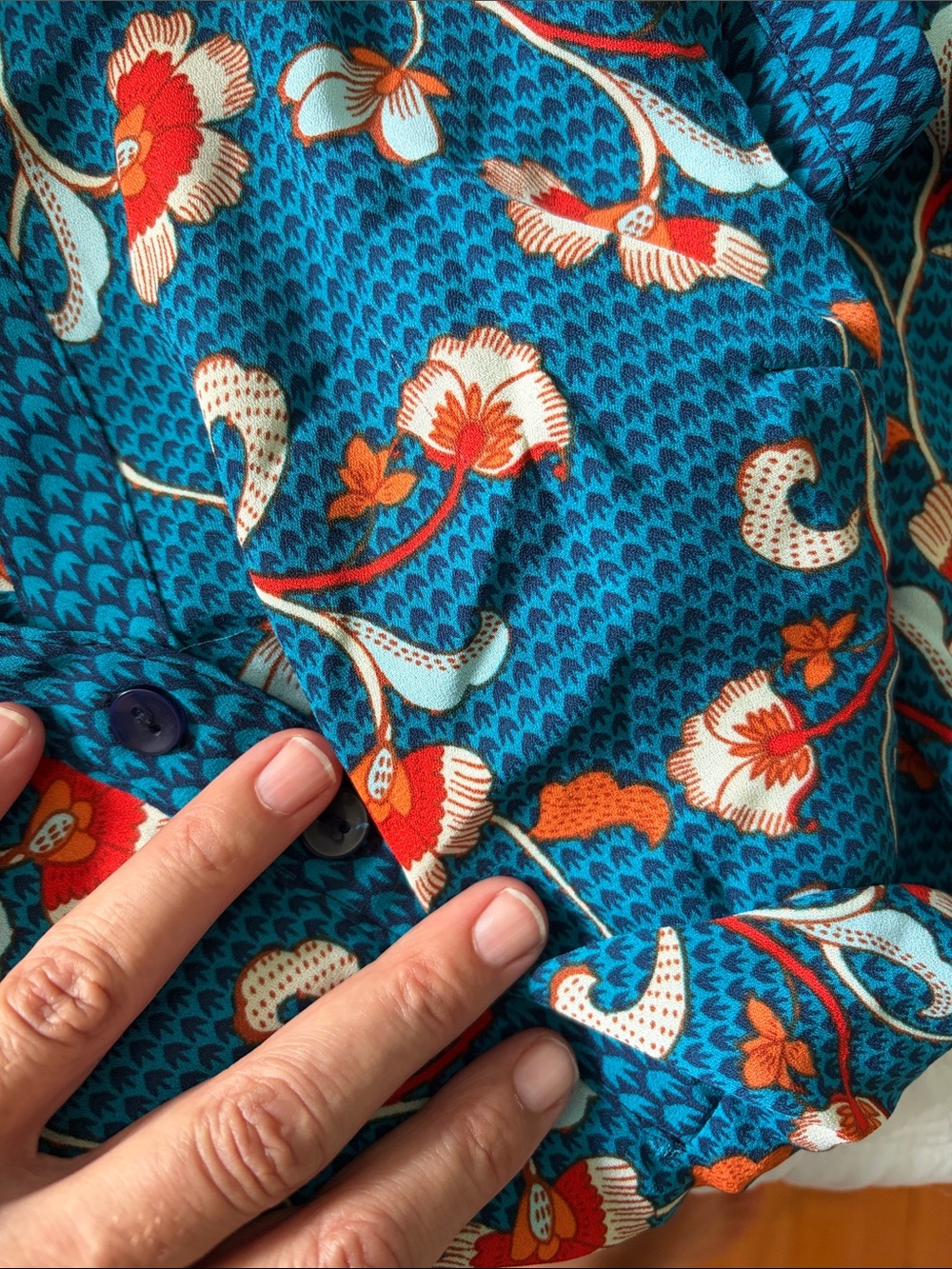 Counterparts | Blue & Orange Floral Mixed Print Blouse